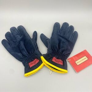 Dooney & Bourke Navy Blue Leather Work Gloves, Size XS